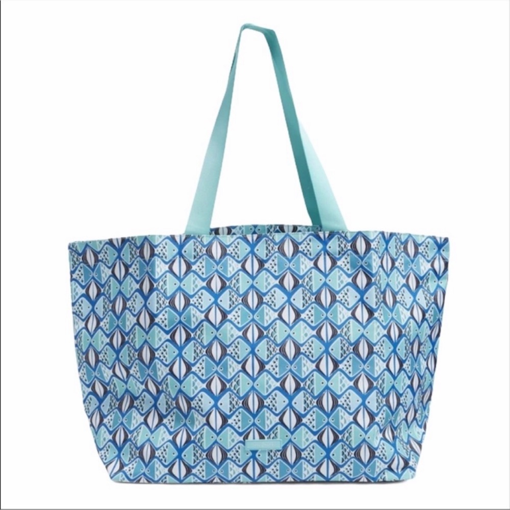 Vera Bradley Go Fish Blue Lighten Up XL Family Tote
